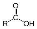 <p>functional group: -COOH</p><p>(carboxy group)</p>