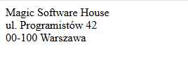 <p>Służy do złamania tekstu</p>