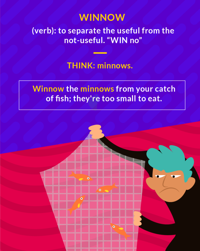 <p>to separate the useful from the not-useful</p>