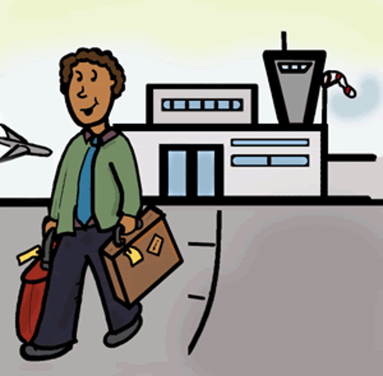 <p>El señor López está saliendo del aeropuerto</p>
