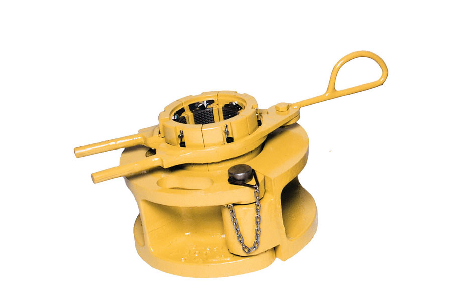 <p>Details: Max-bore variant of the 100-Ton TS series manual tubing spider, holding up to 5-½" OD pipe strings.</p>