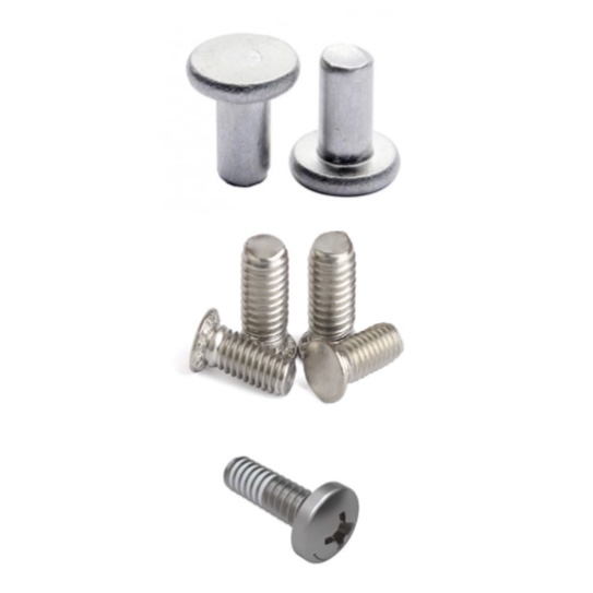 <p>Three types of fasteners</p>