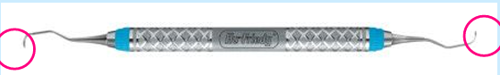 <p>instrument part that does the work</p><ul><li><p>Shaped or flattened on some surfaces</p></li><li><p>May terminate in a sharp point or a rounded surface</p></li><li><p>May be thin and wire-like or look like a tiny measuring stick</p></li><li><p>Instrument may have one or two working ends</p></li></ul><p></p>