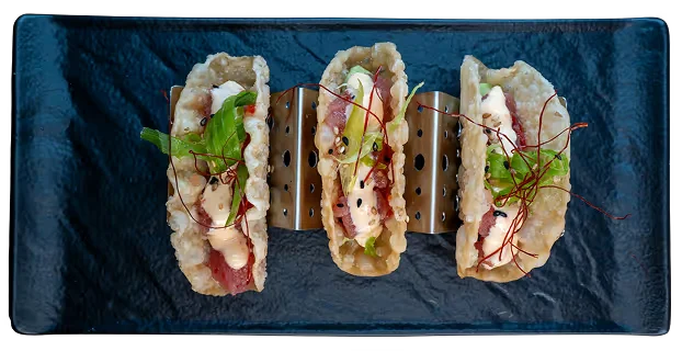 <p>OTORO TUNA TACO*</p>