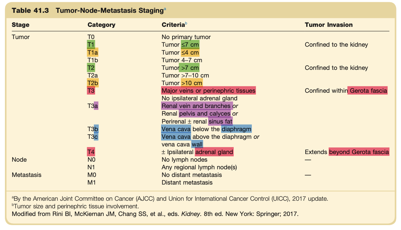 <ul><li><p><strong>Answer:</strong> a</p></li><li><p><strong>Reference:</strong> Chapter 41, Kidney Cancer, Page 1399-1400 </p></li></ul><p></p>