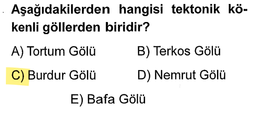<p>Tektonik göller, yer kabuğu hareketleri sonucu oluşan çukurlara (grabene) suların dolmasıyla oluşur. Burdur Gölü "Göller Yöresi"nin önemli bir tektonik gölüdür.</p>