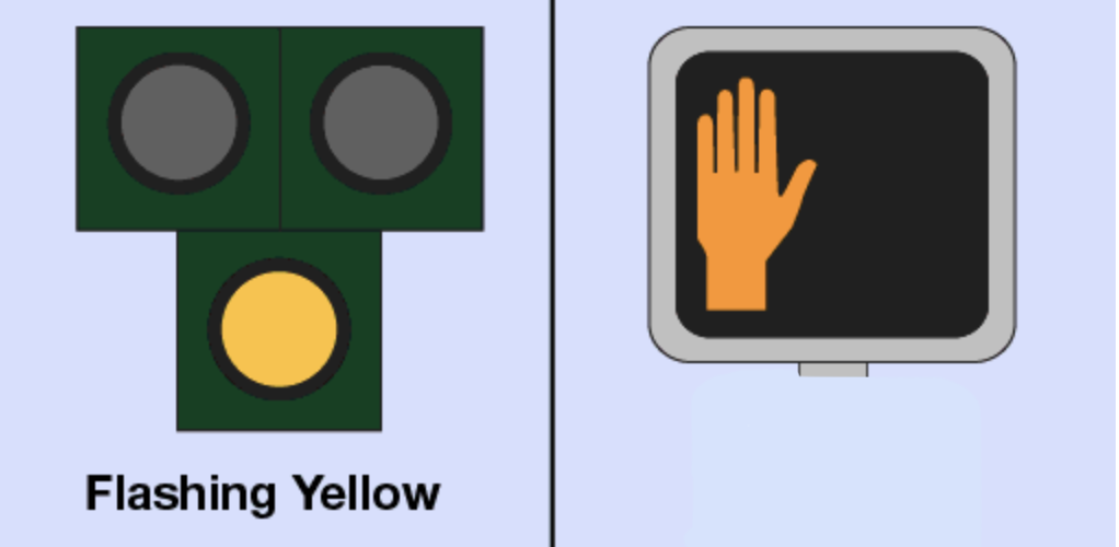 <p>Flashing Yellow HAWK Signal</p>