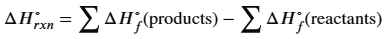 <p>Hess’s Law Formula (see image)</p>