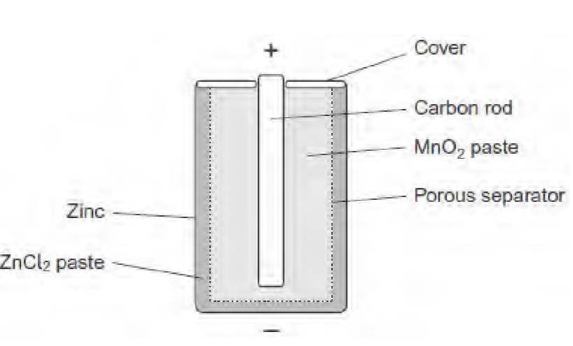 <p>function of the carbon rod in this cell</p>