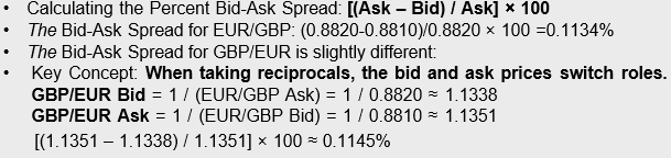 <p>The difference between the ask rate and the bid rate. Dealers can make their profit from the spread. </p><p></p>