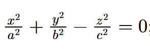 <p><span>a three-dimensional surface where traces of this surface include ellipses and intersecting lines</span></p>