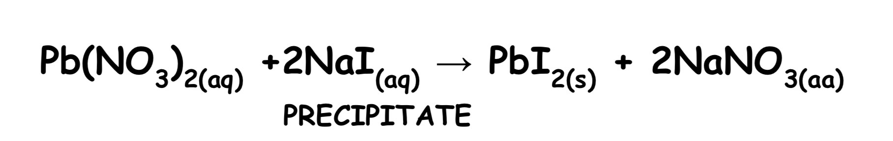 <ul><li><p>Double decomposition occurs when two salt solutions are added together and exchange ions</p><p></p></li><li><p>If an insoluble salt forms during double decomposition, a precipitate forms. These reaction is called PRECIPITATION REACTION</p></li></ul><p></p>