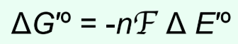 <p>What is n in ΔG°′ = −nFΔE°′?</p>