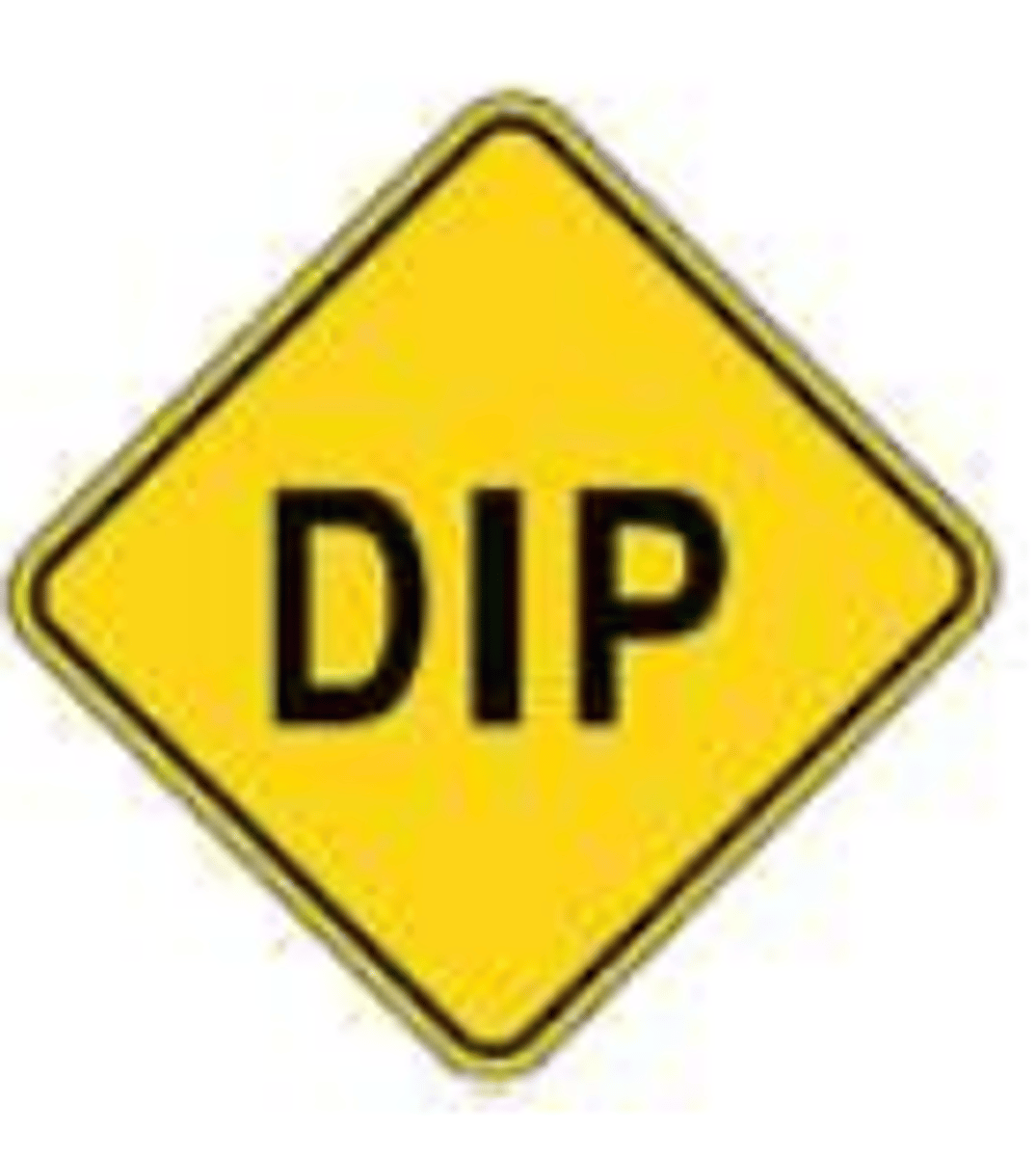 <p>A warning sign indicating a dip in the road ahead.</p>