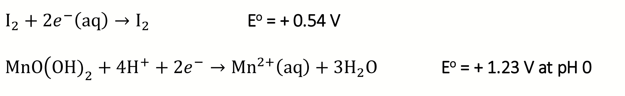 <p>calculate E°<sub>cell</sub> </p>