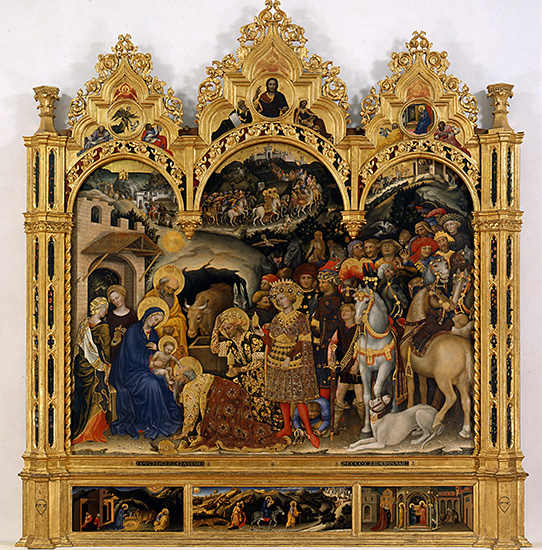 <p><span>Adoration of the Magi, </span>Gentile da Fabriano, <span>1423, </span>Europe<span> / Southern Europe / Italy</span></p><p></p>