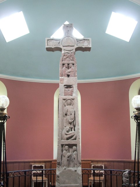 <p>the most famous and elaborate Anglo-Saxon sculpture. Contains the oldest surviving text in OE poetry. The running inscription running along the edges on the side wall represent the Northumbrian version of Dream of the Rood.</p>