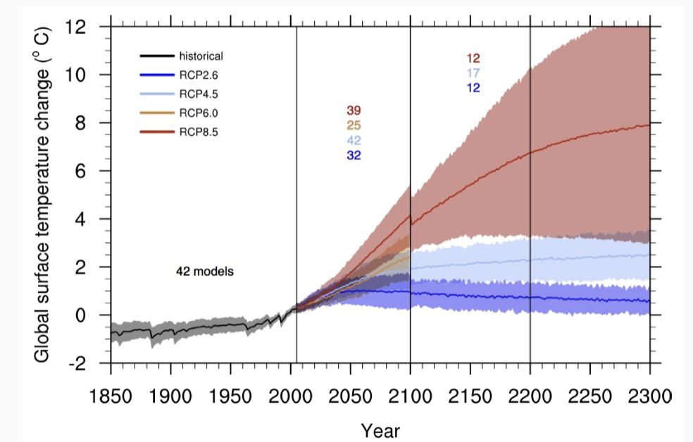 <p>What is this graph telling us? What are the goals of the UN IPCC Report? </p>