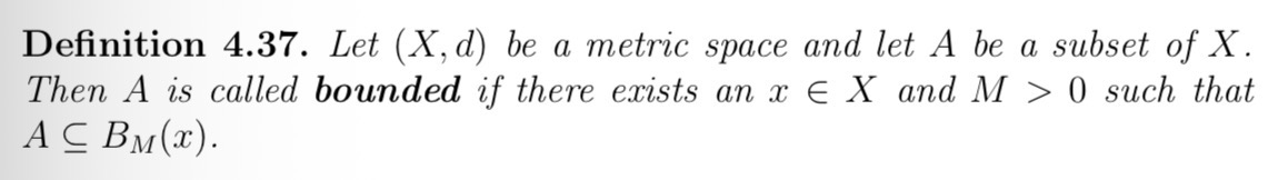 <p><span>Note that boundedness is a property of metric spaces and not of topological spaces.</span></p><p><span>However if a subset is compact and a topology arises from a metric, then the subset is bounded in all distances in the topology.</span></p>