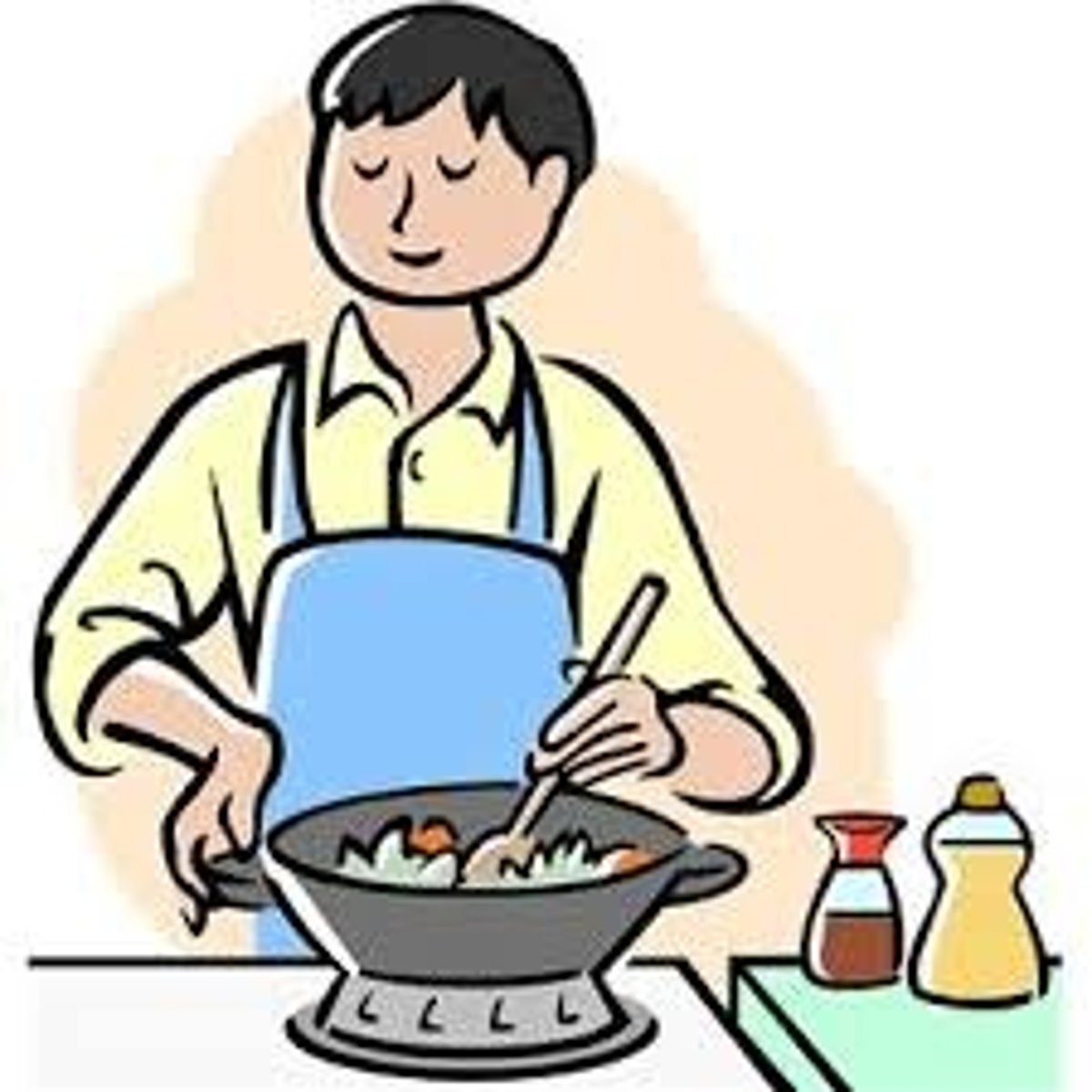 <p>làm, nấu ăn</p>