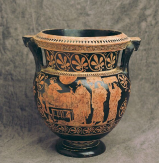 <ul><li><p>Greek influence, red color from soil in the area</p></li><li><p>Bucchero- clay that turns black when fired, unique to their civilization</p></li></ul><p></p>