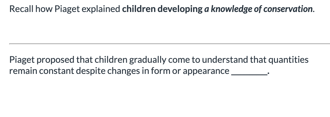 <p><span>1, with the aid of intuitive concepts about conservation&nbsp;</span></p><ol start="2"><li><p><span>through their actions and experiences</span></p></li><li><p><span>with the aid of intuitive theories about conservation&nbsp;</span></p></li></ol><p></p>