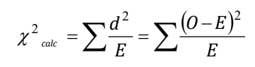 <p>where d is the difference between observed(O) and expected(E) results</p>