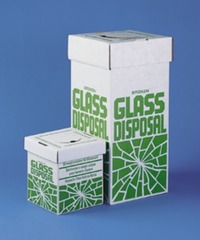 <p>stores broken glass for disposal</p>