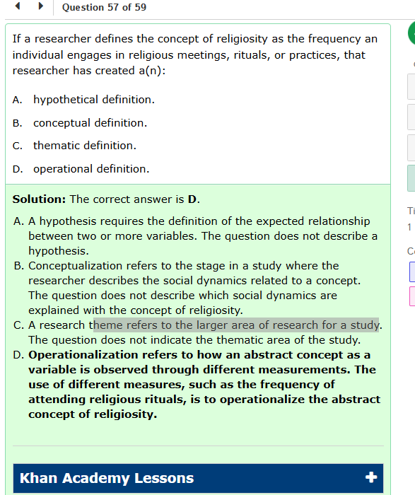 <p>What is operationalization?</p>