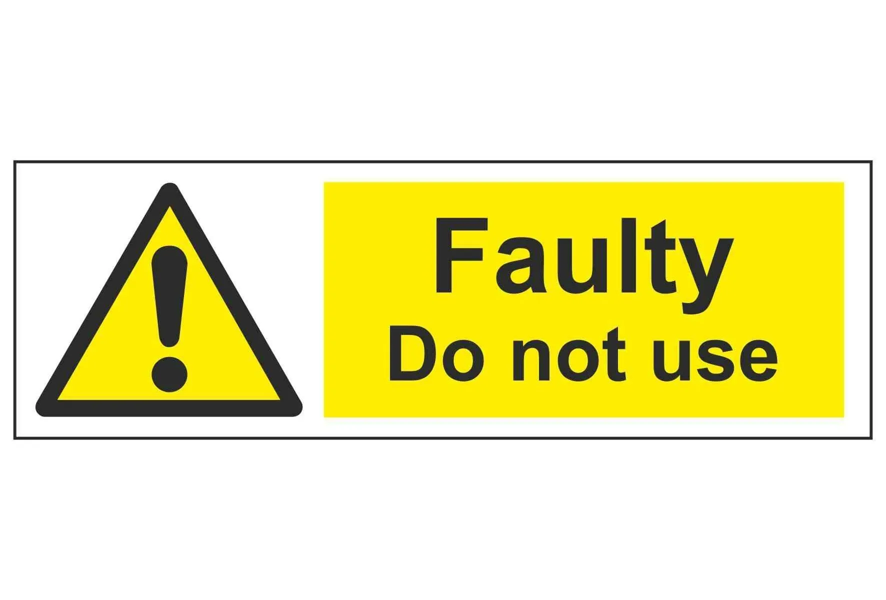 <p>faulty = defective product</p>