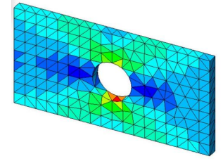 <p>What does the plot below show?</p><p>a. Nodal Stress </p><p>b. Element Stress </p><p>c. Displacement </p><p>d. Temperature</p>
