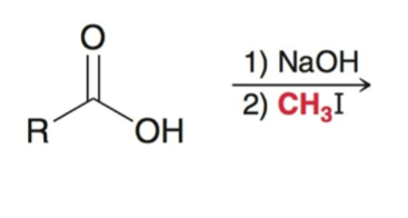 <p>carboxylate + alkyl halide</p>