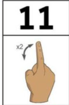 <p>palm facing me holy up pointer finger flick finger twice</p>
