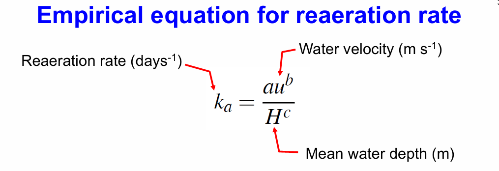 <p>ka=au^b /H^c</p>
