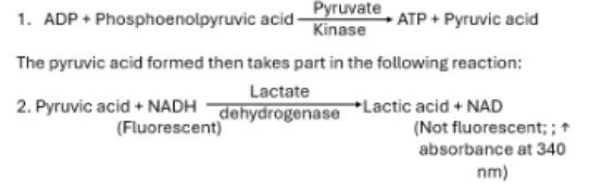 <p>Same enzymatic test method as the quantitative test, but NADH fluorescence is used to screen</p>