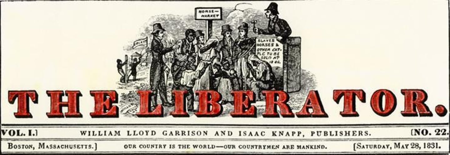 <p>The first newspaper published by white abolitionists advocating for the immediate end to slavery.</p>
