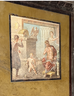 <p>Identify the scene occurring in this painting in the <span><em>oecus, </em>&nbsp;room n in the house of the Vetti </span></p>