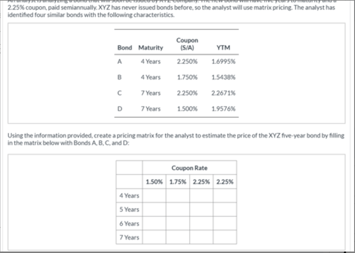 <p>Consider two bonds that are identical except for their coupon rates. The bond that will have the highest interest rate risk most likely has the:</p><p>A. lowest coupon rate.</p><p>B. coupon rate closest to its market yield.</p><p>C. highest coupon rate.</p>