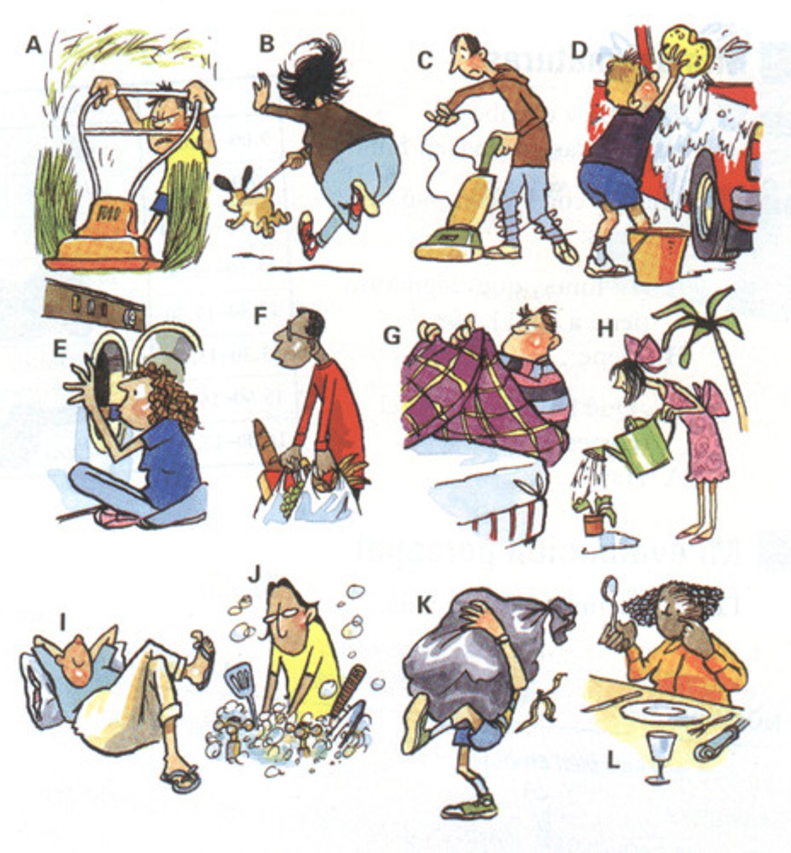 <p>(phr.n): công việc nhà</p>