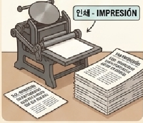 <p>impresión (imprenta/documentos)</p>