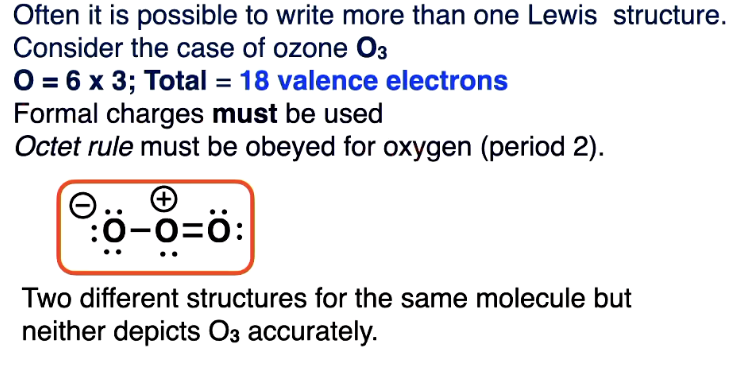 <p>when oxygen forms a single bond it usually has a single negative charge (starts with 6 and shares 1 → so one more than when started so so neg charge)</p><p>The other oxygen has a lone pair for 2 and then shares 3 in the bond so 5 e- → therefore one less than when it started so +1</p><p>Other no charge bc 6 e- as when it began</p>