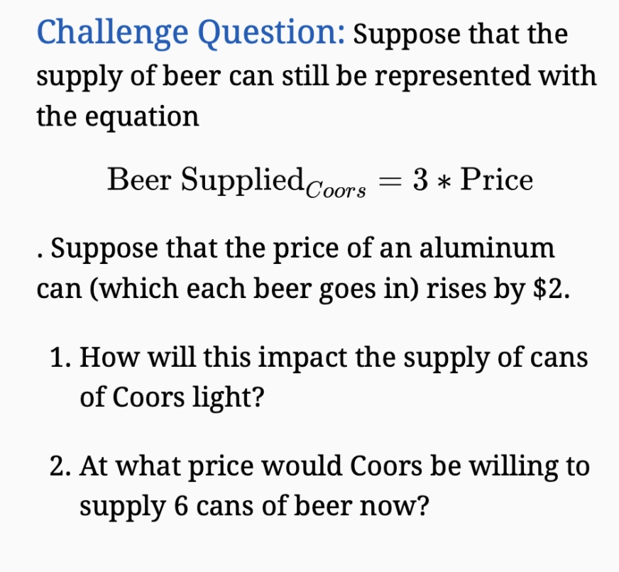 <p>if price increases by $2 then plug in P-2 in Qs equation</p>