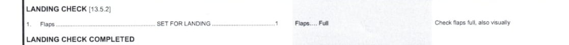 <p>LANDING CHECK</p>