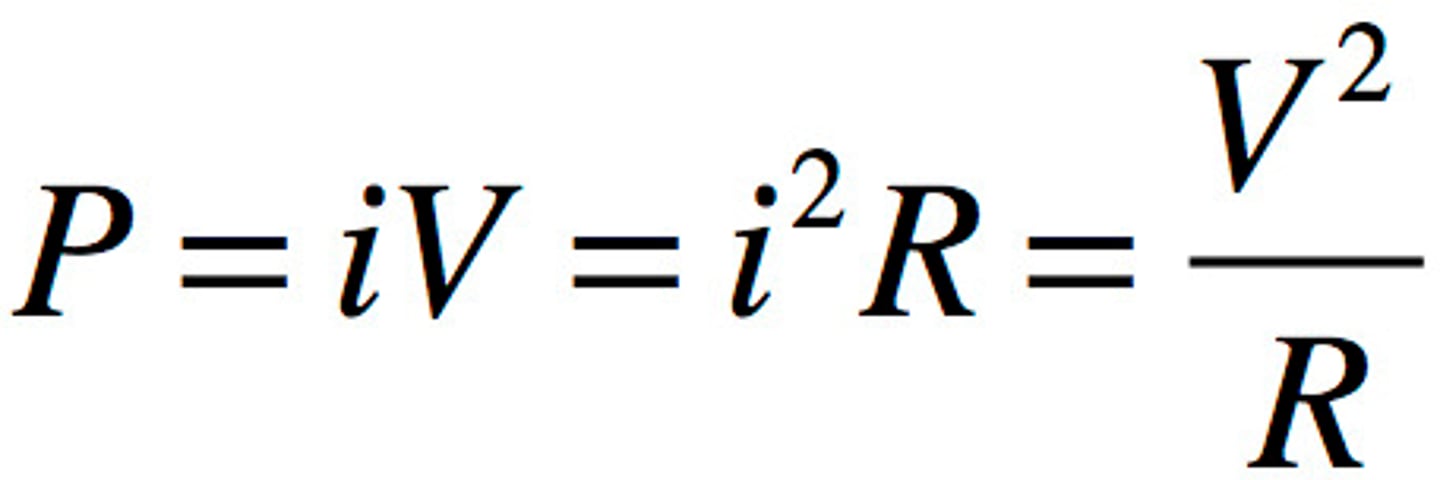<p>The amount of power dissipated by a resistor.</p>