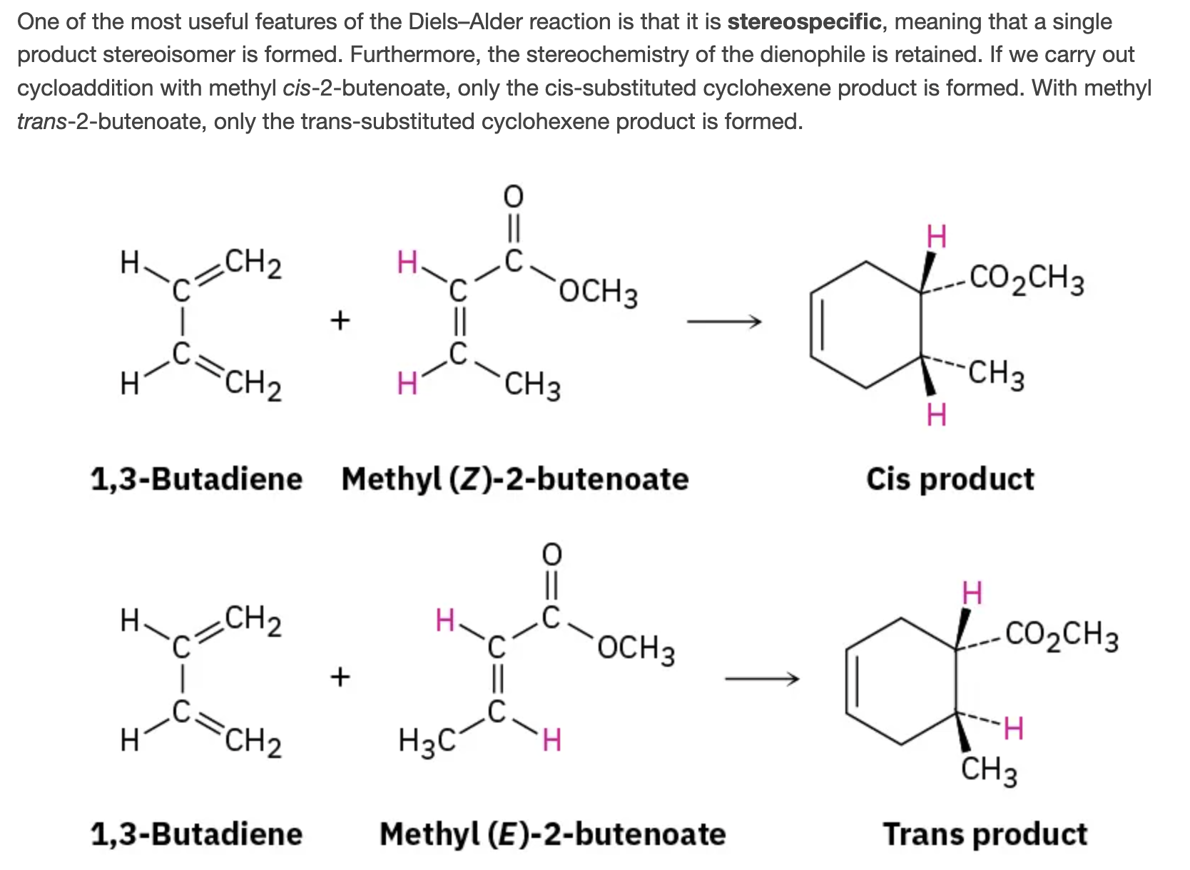 <p>Stereochemistry of the dieneophile is retained. </p>