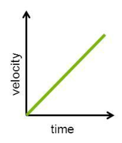 <p>This graph tells us that the object’s velocity and time in a uniformly accelerated motion is _________</p>