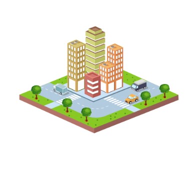 <p>a block (una cuadra)</p>