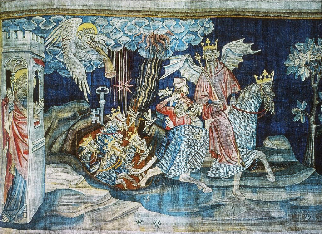 <p>Jean Bondol and Nicolas Bataille, Angers Apocalypse tapestries, c. 1375-1379</p>
