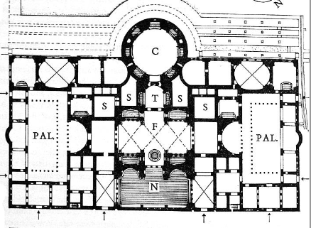 <p><span style="background-color: transparent;">Baths of Caracalla&nbsp;</span></p><ul><li><p><span style="background-color: transparent;">Rome</span></p></li><li><p><span style="background-color: transparent;">AD 211-217</span></p></li><li><p><span style="background-color: transparent;">Standard format</span></p></li><li><p><span style="background-color: transparent;">Bath experience</span></p><ul><li><p><span style="background-color: transparent;">Cycle of rooms</span></p><ul><li><p><span style="background-color: transparent;">Start cold progress into a warmer space and into a hot space, gradually</span></p></li></ul></li><li><p><span style="background-color: transparent;">Symmetrical - one side for men and other for women</span></p></li></ul></li><li><p><span style="background-color: transparent;">Gifted to the people</span></p></li><li><p><span style="background-color: transparent;">Artwork</span></p><ul><li><p><span style="background-color: transparent;">Farnese Hercules - ‘weary hercules’, after last labor</span></p><ul><li><p><span style="background-color: transparent;">Origin. 4th BC Greek</span></p></li></ul></li></ul></li></ul><p></p>
