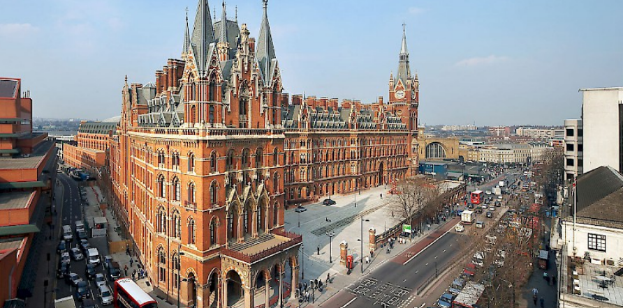 <p>Gothic revival in its hotel facade, uses industrial iron and gothic ornament illustrating the engineering marvel it is. Modern progress clothed in historical dress.</p>